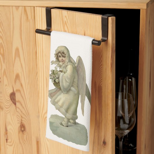 Weihnachts-Engel-Blume, Viktorianischer Die Geschirrtuch (Drittel gefaltet)