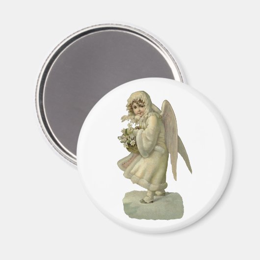 Weihnachts-Engel-Blume, Viktorianischer Die Magnet (Vorderseite/Rückseite)