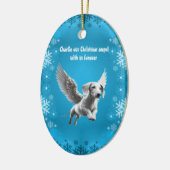 Weihnachts-Engel Dachshund Keramik Ornament (Links)