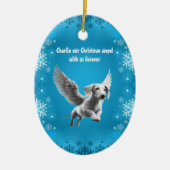 Weihnachts-Engel Dachshund Keramik Ornament (Vorne)