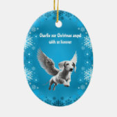 Weihnachts-Engel Dachshund Keramik Ornament (Hinten)