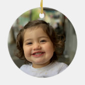 Weihnachts-Engel Dunkle Haare Sterne Foto Rosa Nie Keramik Ornament (Hinten)