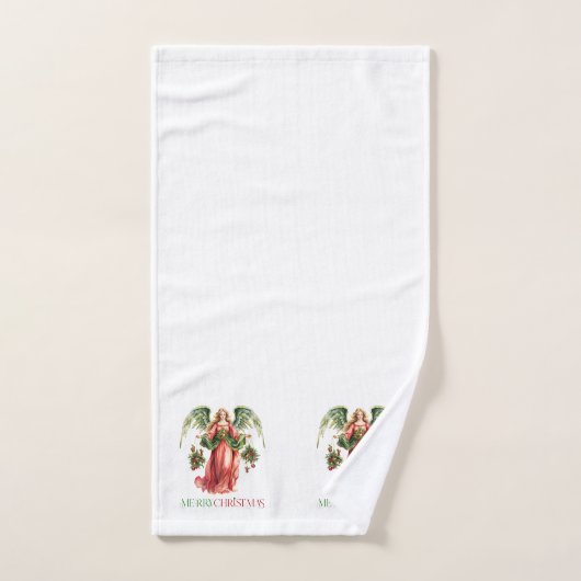 Weihnachts-Engel Extravagant Frohe Weihnachtstypog Badhandtuch Set (Handtuch)