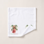 Weihnachts-Engel Extravagant Frohe Weihnachtstypog Badhandtuch Set (Waschlappen)