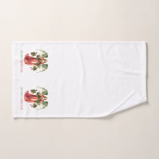 Weihnachts-Engel Extravagant Frohe Weihnachtstypog Badhandtuch Set (Handtuch)
