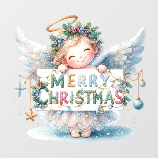 Weihnachts-Engel-Fensterklammer Fensteraufkleber (Blatt)