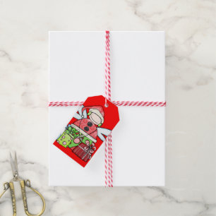 Weihnachts-Engel-Geschenk Tags Santa Red Geschenkanhänger