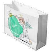Weihnachts-Engel-individuelle Name Großgeschenktas Große Geschenktüte (Vorderseite Schrägansicht)