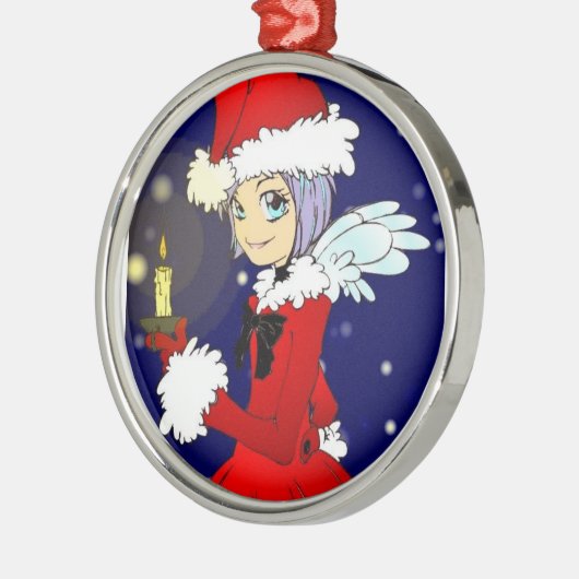 Weihnachts-Engel Kawaii Kerzenlicht Rundschmuck Ornament Aus Metall (Links)