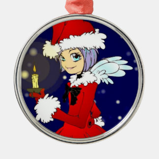Weihnachts-Engel Kawaii Kerzenlicht Rundschmuck Ornament Aus Metall