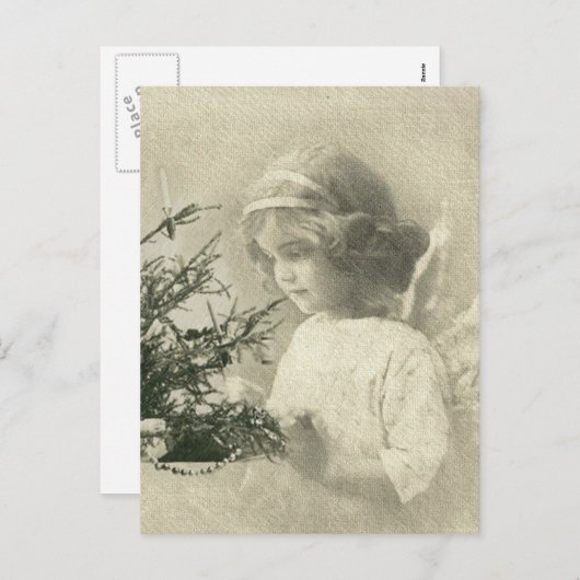 Weihnachts-Engel-Mädchen Postkarte (Vorne/Hinten)