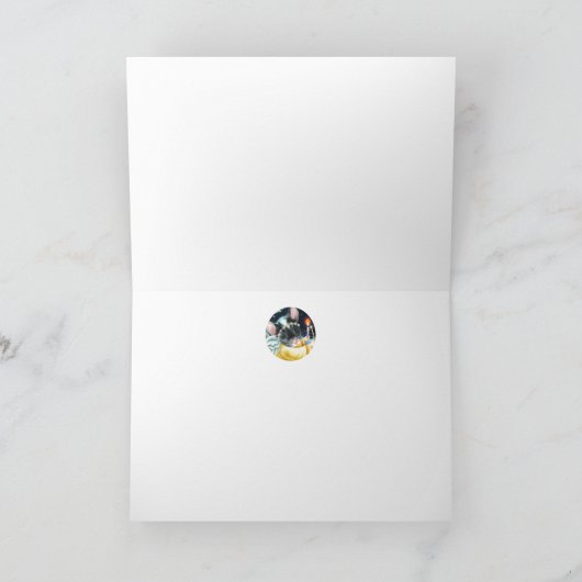 Weihnachts-Engel-Maus und Candle Wasserfarbe Kunst Karte (Innenseite)