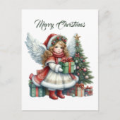 Weihnachts-Engel-Nachricht Feiertagspostkarte (Vorderseite)