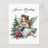 Weihnachts-Engel-Nachricht Feiertagspostkarte (Vorderseite)