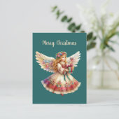 Weihnachts-Engel-Nachricht Postkarte (Stehend Vorderseite)
