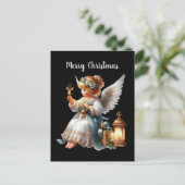 Weihnachts-Engel-Nachricht Postkarte (Stehend Vorderseite)