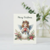 Weihnachts-Engel-Nachricht Postkarte (Stehend Vorderseite)