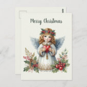 Weihnachts-Engel-Nachricht Postkarte (Vorne/Hinten)