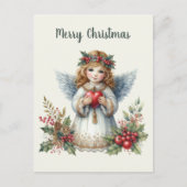 Weihnachts-Engel-Nachricht Postkarte (Vorderseite)