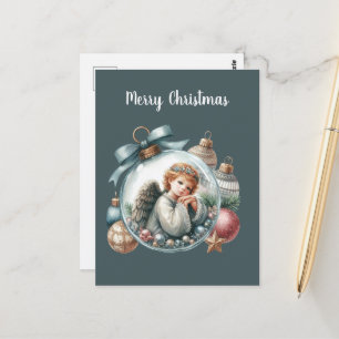 Weihnachts-Engel-Nachricht Postkarte
