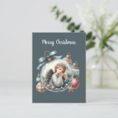 Weihnachts-Engel-Nachricht Postkarte (Stehend Vorderseite)
