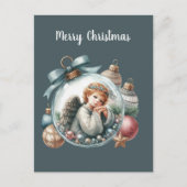 Weihnachts-Engel-Nachricht Postkarte (Vorderseite)
