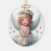 Weihnachts-Engel-Ornament, Engel-Baby Weihnachten Keramik Ornament (Links)