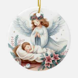 Weihnachts-Engel-Ornament Keramik Ornament