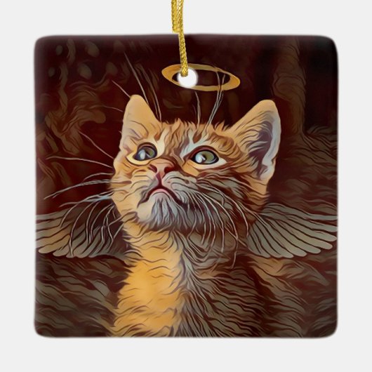 Weihnachts-Engel-Ornament Keramikornament (Vorderseite)