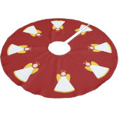 Weihnachts-Engel Red Gold White Xmas Polyester Weihnachtsbaumdecke (Schrägansicht)