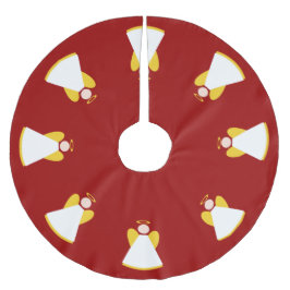 Weihnachts-Engel Red Gold White Xmas Polyester Weihnachtsbaumdecke