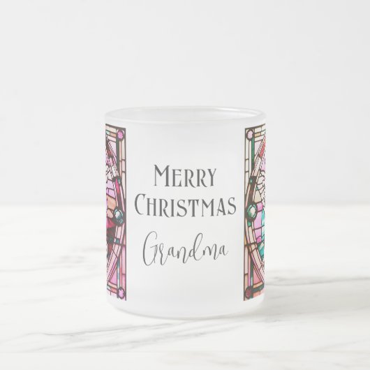 Weihnachts-Engel-Rot-Festgläser-Fenster Mattglastasse (Mittel)