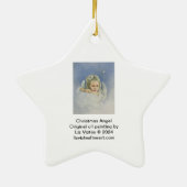 Weihnachts-Engel-Star-Ornament Keramik Ornament (Hinten)