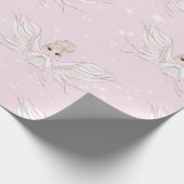 Weihnachts-Engel-Stars Pink Niedlich Wrapping Pape Geschenkpapier (Ecke)