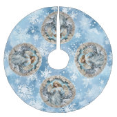 Weihnachts-Engel-Tree-Rock Polyester Weihnachtsbaumdecke (Vorderseite)
