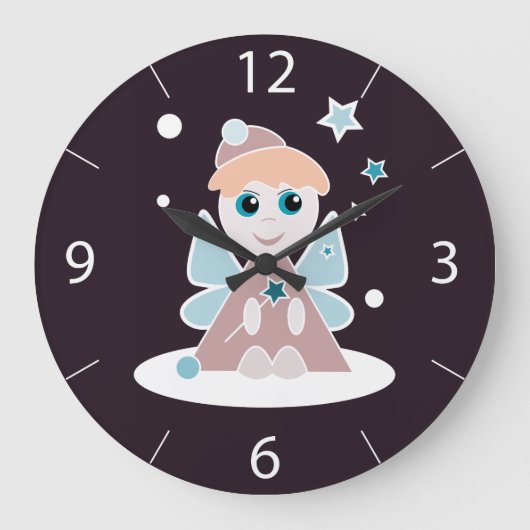 Weihnachts-Engel-Wall-Uhr Große Wanduhr (Vorderseite)
