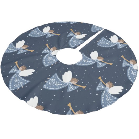 Weihnachts-Engel-Weltfrieden Religiös Polyester Weihnachtsbaumdecke (Schrägansicht)