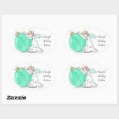 Weihnachts-Engel-Zollaufkleber Ovaler Aufkleber (Blatt)