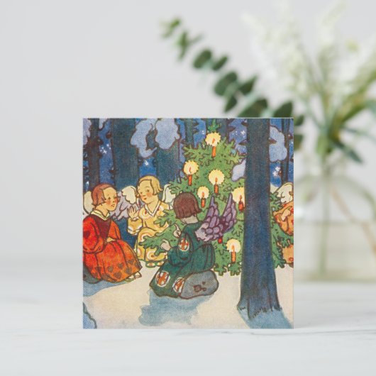 Weihnachts-Engelsart Weihnachtskarte Feiertagskarte (Stehend Vorderseite)