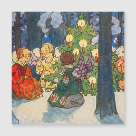 Weihnachts-Engelsart Weihnachtskarte Magnetkarte (Vorderseite)
