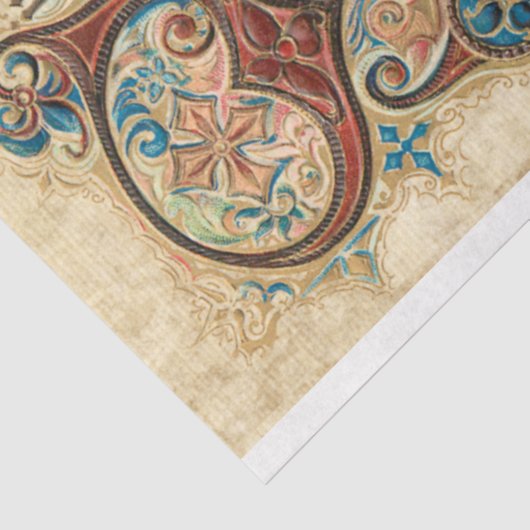 Weihnachts-Ephemera, Holly & Verziert Text Seidenpapier (Ausschnitt)