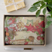 Weihnachts-Ephemera Poinsettia Ornament-Dekoupage Seidenpapier (Geschenk)