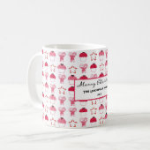 Weihnachts Erdbeere Cupcakes & Pink Candy Kaffeetasse (Vorderseite Links)