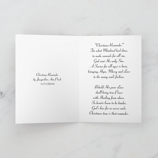 Weihnachts-Erinnerung Karte (Innenseite)