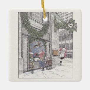 Weihnachts-Erinnerungen auf dem Feld Keramikornament