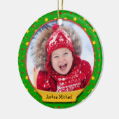 Weihnachts-Erinnerungen - Herz und Sterne Keramik Ornament (Links)