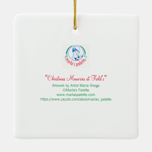 Weihnachts-Erinnerungen im Feld Keramikornament (Rückseite)