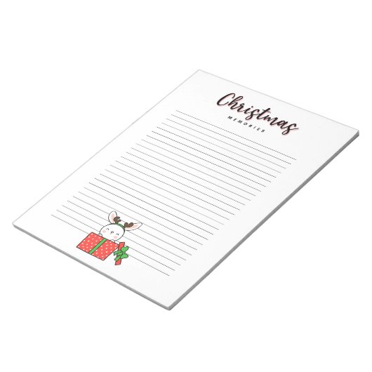 Weihnachts-Erinnerungen in einem Geschenkkasten Notizblock (angewinkelt)