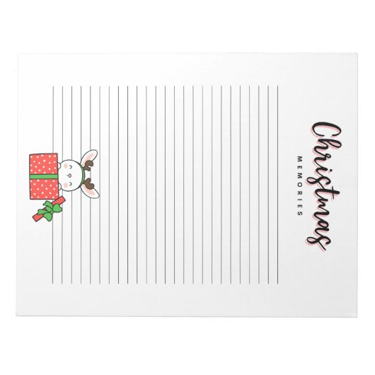 Weihnachts-Erinnerungen in einem Geschenkkasten Notizblock (Vorderseite)