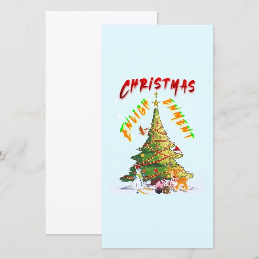 Weihnachts-Erleuchtung Dankeskarte (Vorne/Hinten)